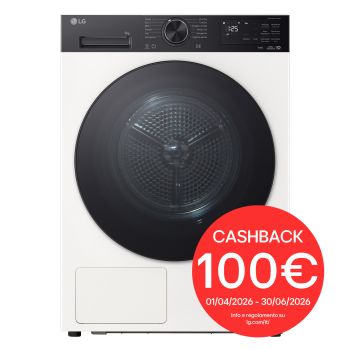 Vista frontale di Asciugatrice 9Kg Pompa di calore DUAL Inverter Serie X5 Classe B | Turbo Dry, AI Dry, Wi-Fi, Allergy Care RNX5009TWBB